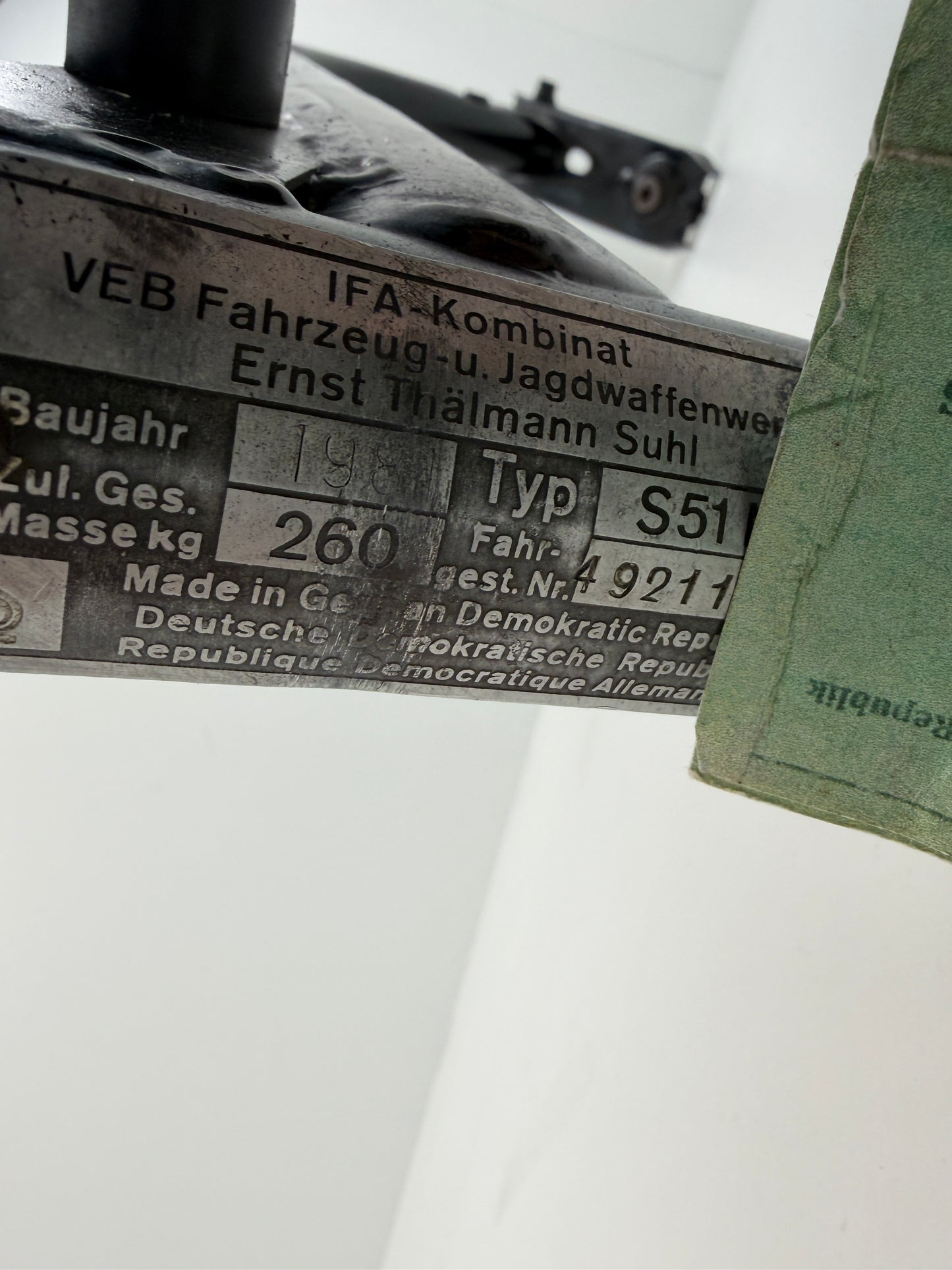 Hauptrahmen S51 - inkl. DDR Papiere