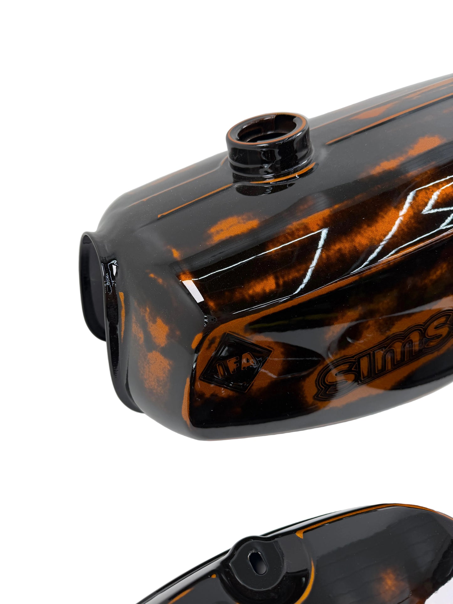 Tankset Schwarz / Orange - Retro look - frisch gepulvert