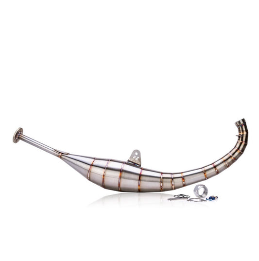 PZ EDELSTAHL RENNAUSPUFF "DREHMOMENT" FÜR 60 U. 70CCM SIMSON MOTOREN - NEUWARE