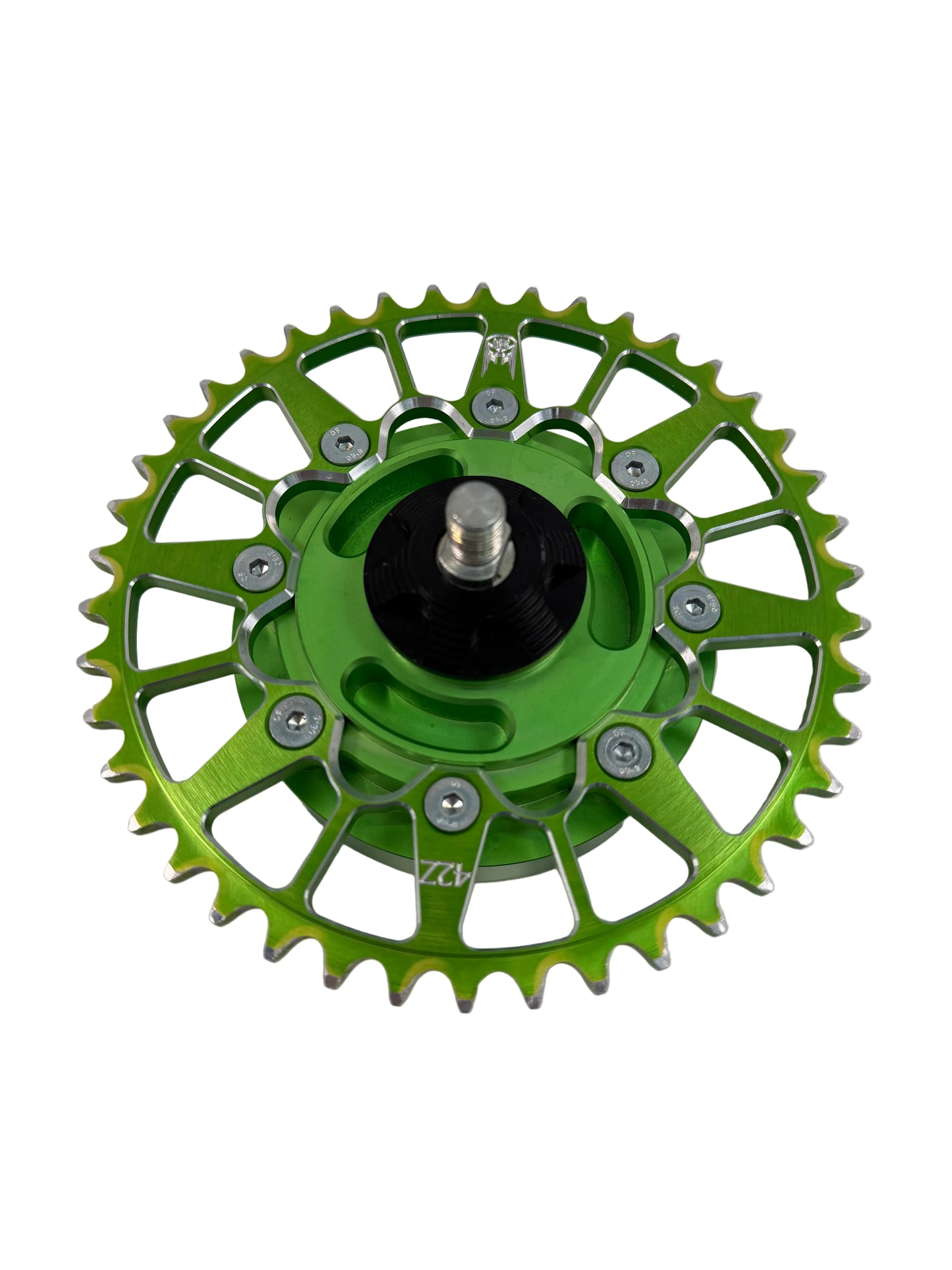 PZ CNC Mitnehmer - 42 Zähne - Grün Eloxiert - inkl. Distanzstück