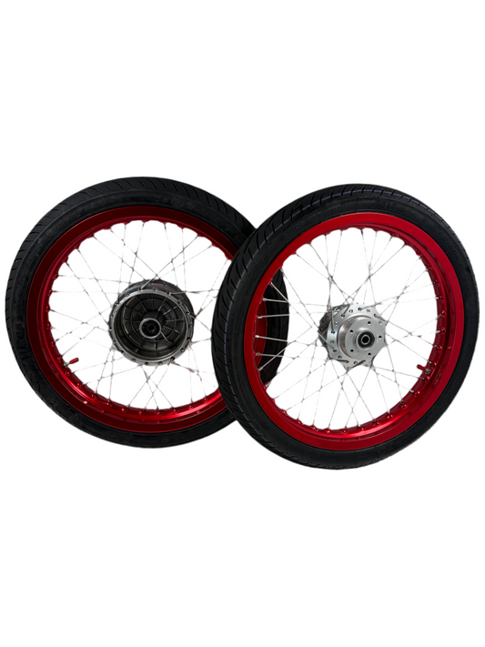 Kompletträder - 1.85x16 | 2.15x16 - Rot Eloxiert
