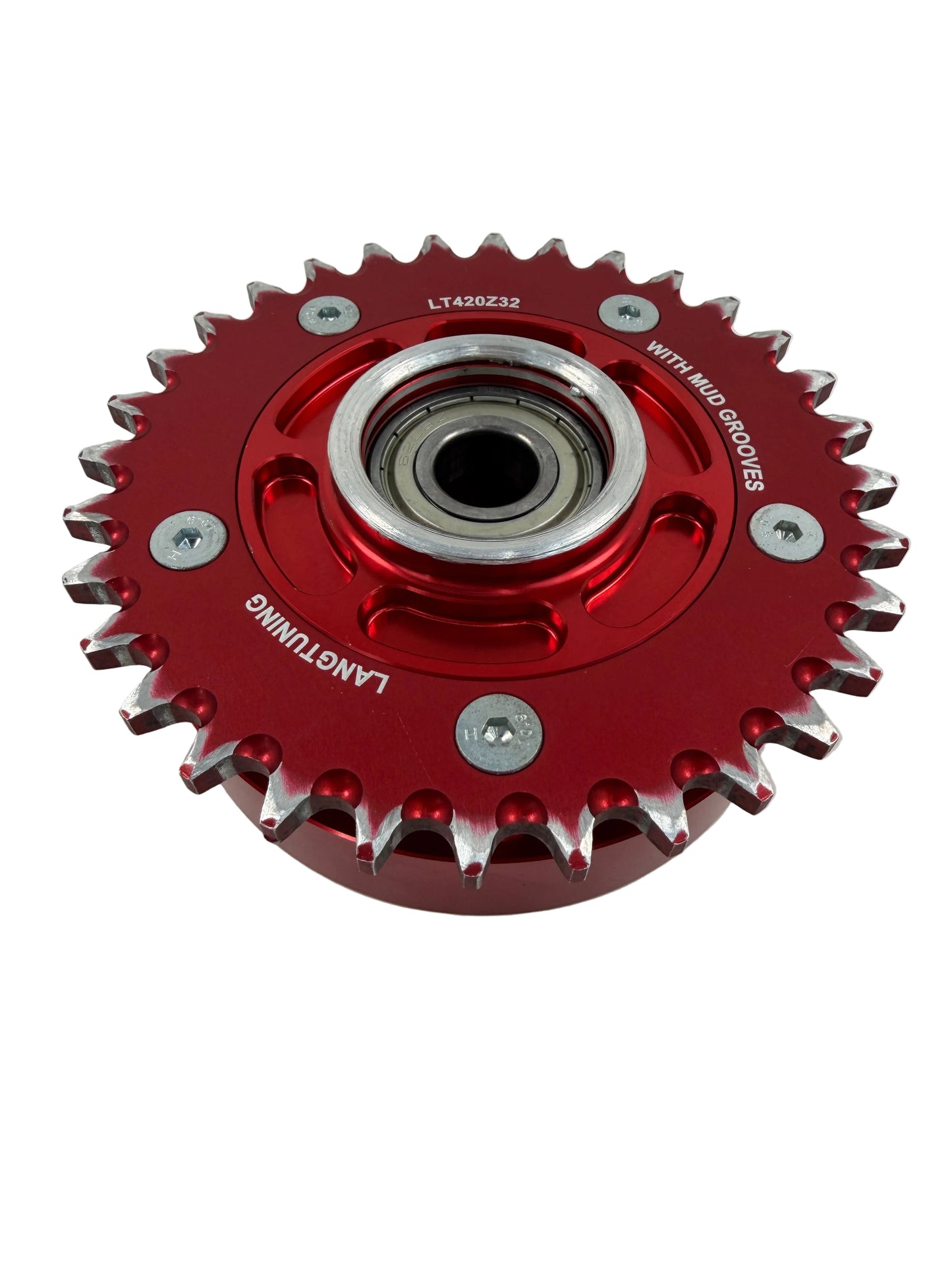 LT CNC Mitnehmer - 32 Zähne - Rot Eloxiert