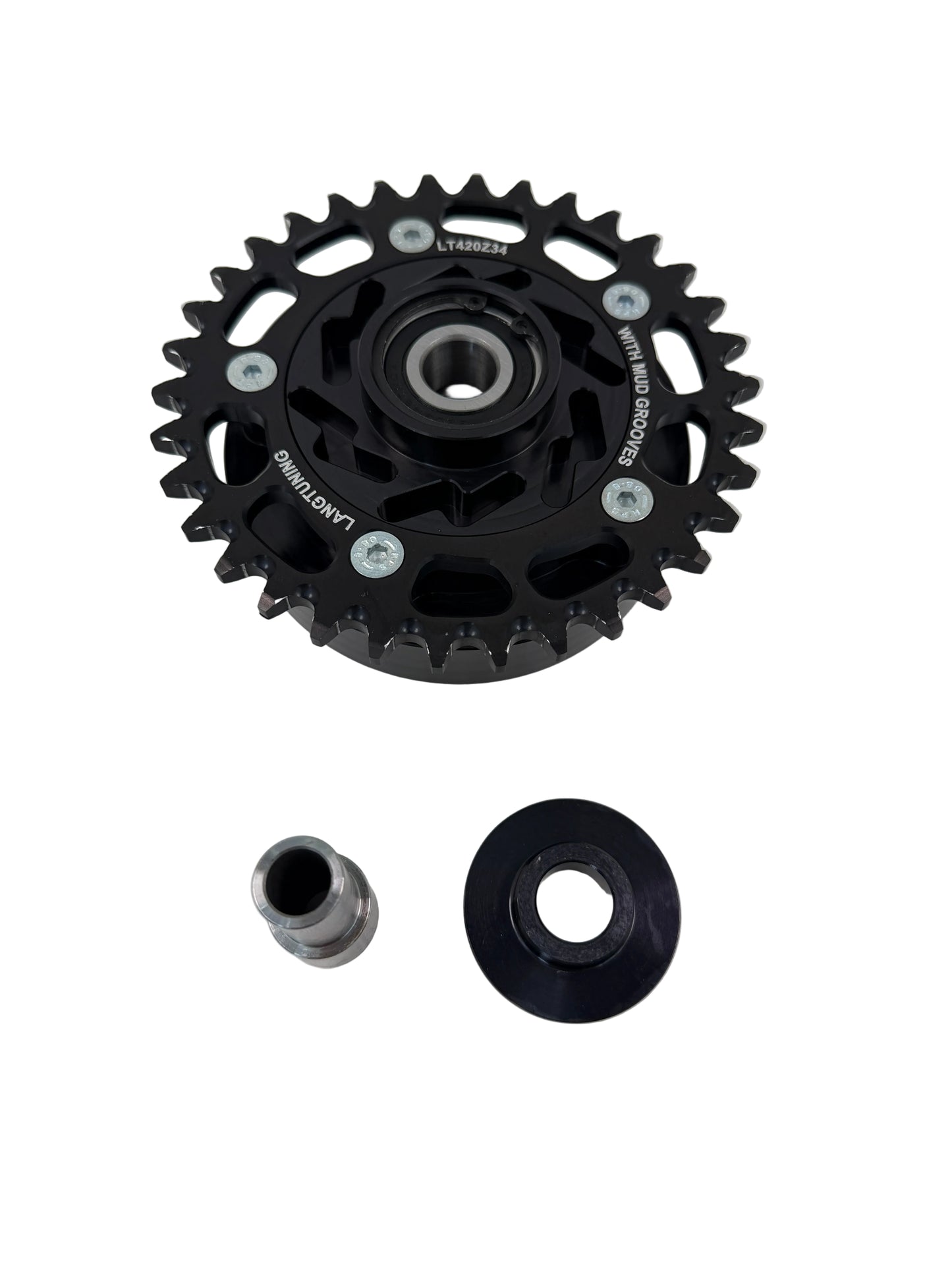 CNC Mitnehmer - LT420 - 34 Zähne - Schwarz Eloxiert
