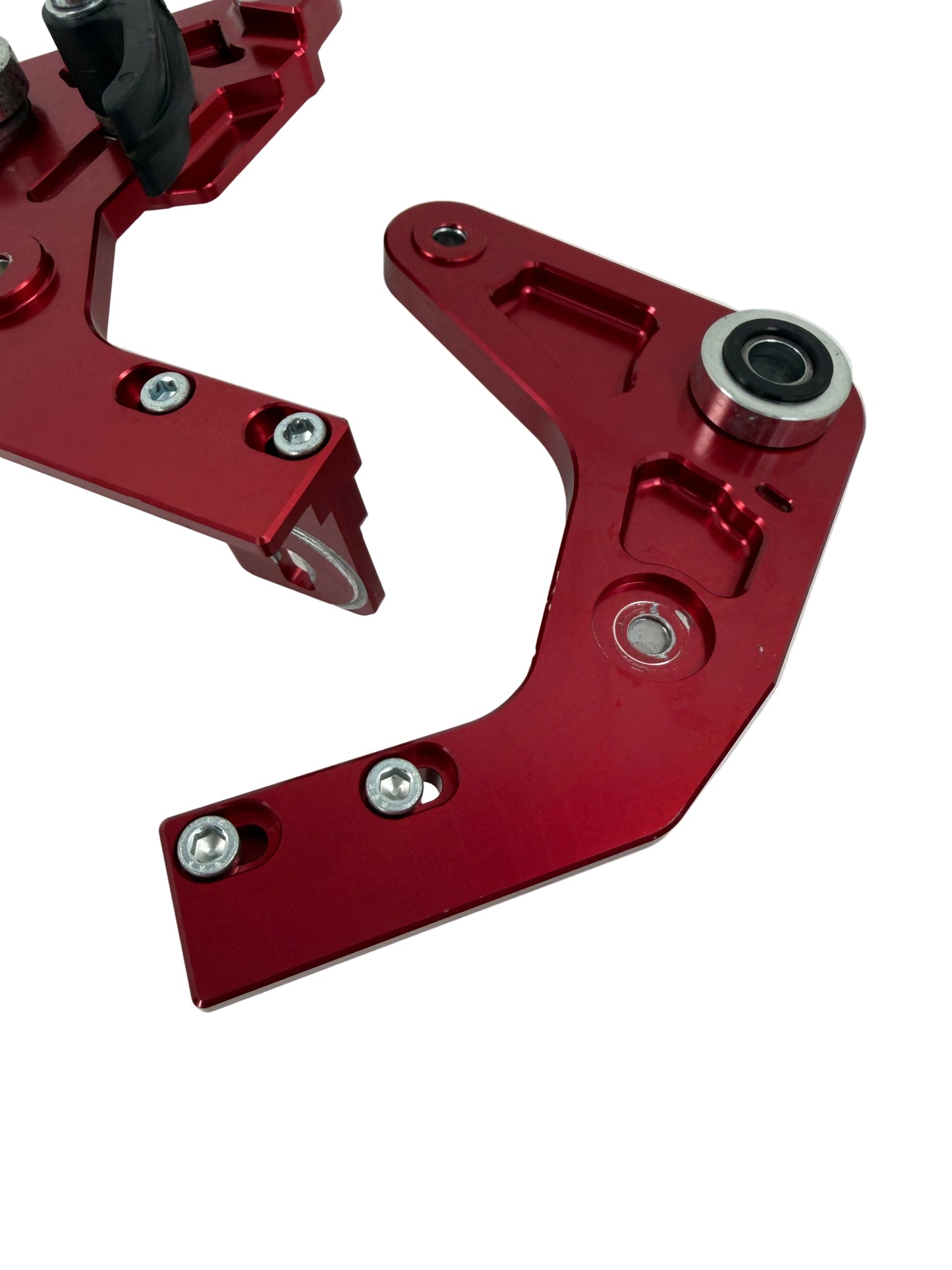 CNC Motorhalter mit Kettenführung - Rot Eloxiert