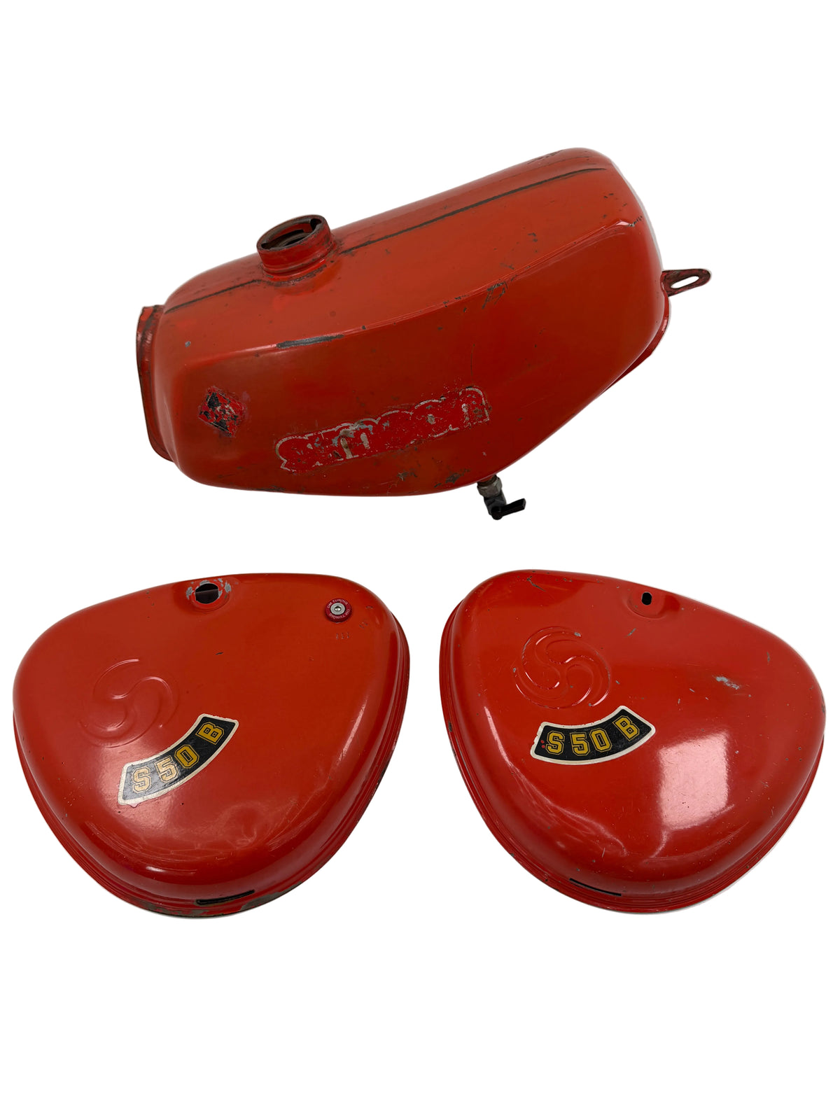 Tankset Ibiza Rot - Originallack mit Rost und Patina