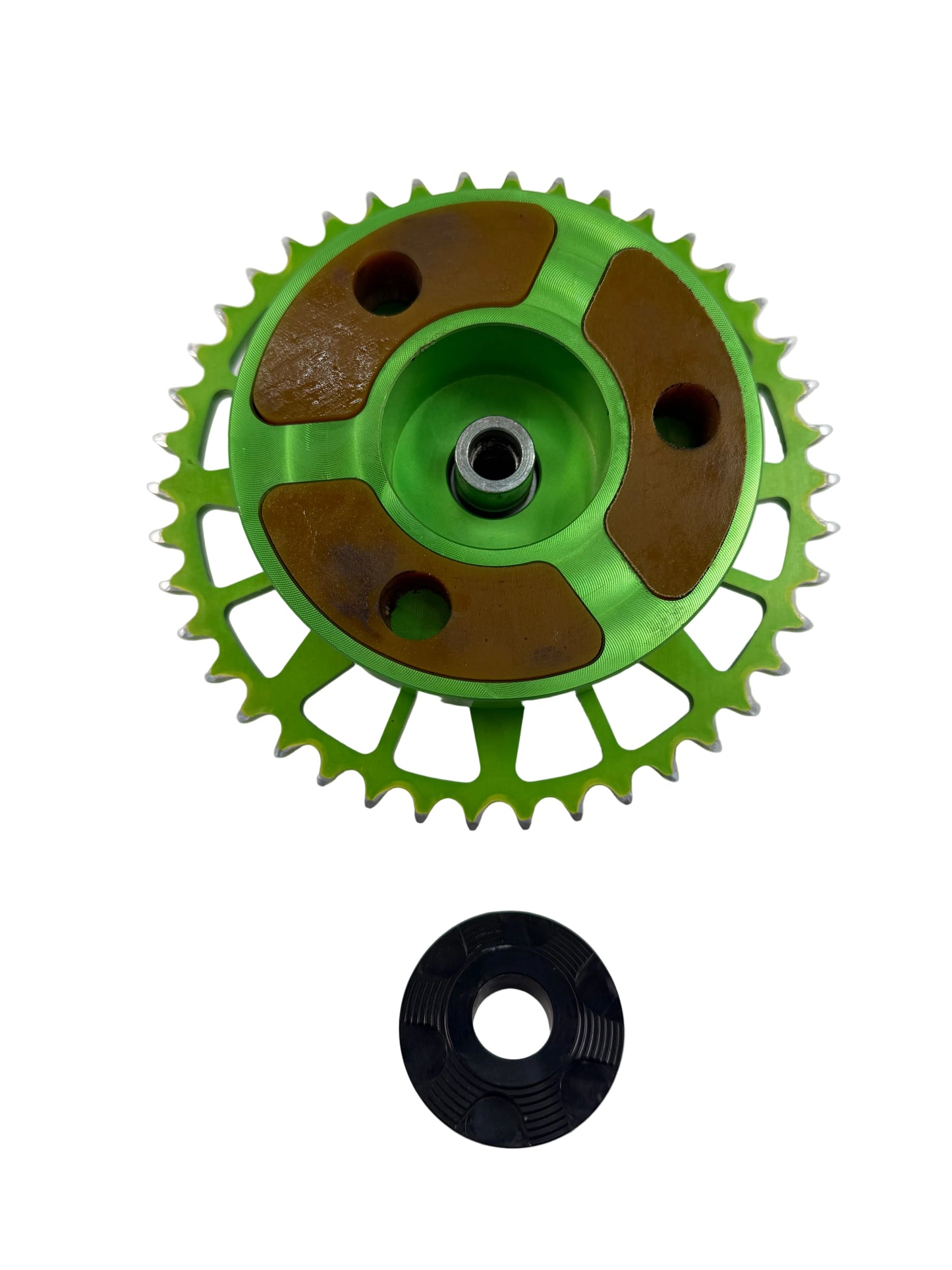 PZ CNC Mitnehmer - 42 Zähne - Grün Eloxiert - inkl. Distanzstück