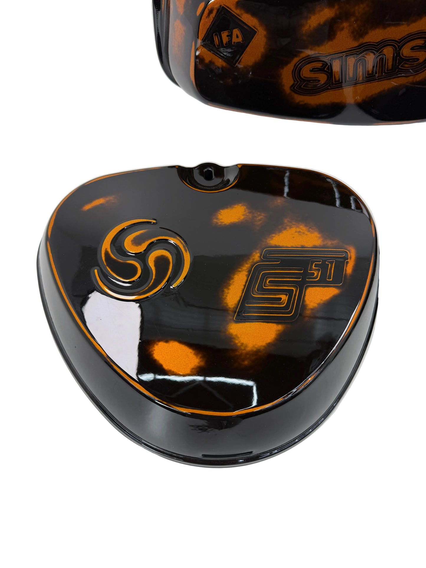 Tankset Schwarz / Orange - Retro look - frisch gepulvert