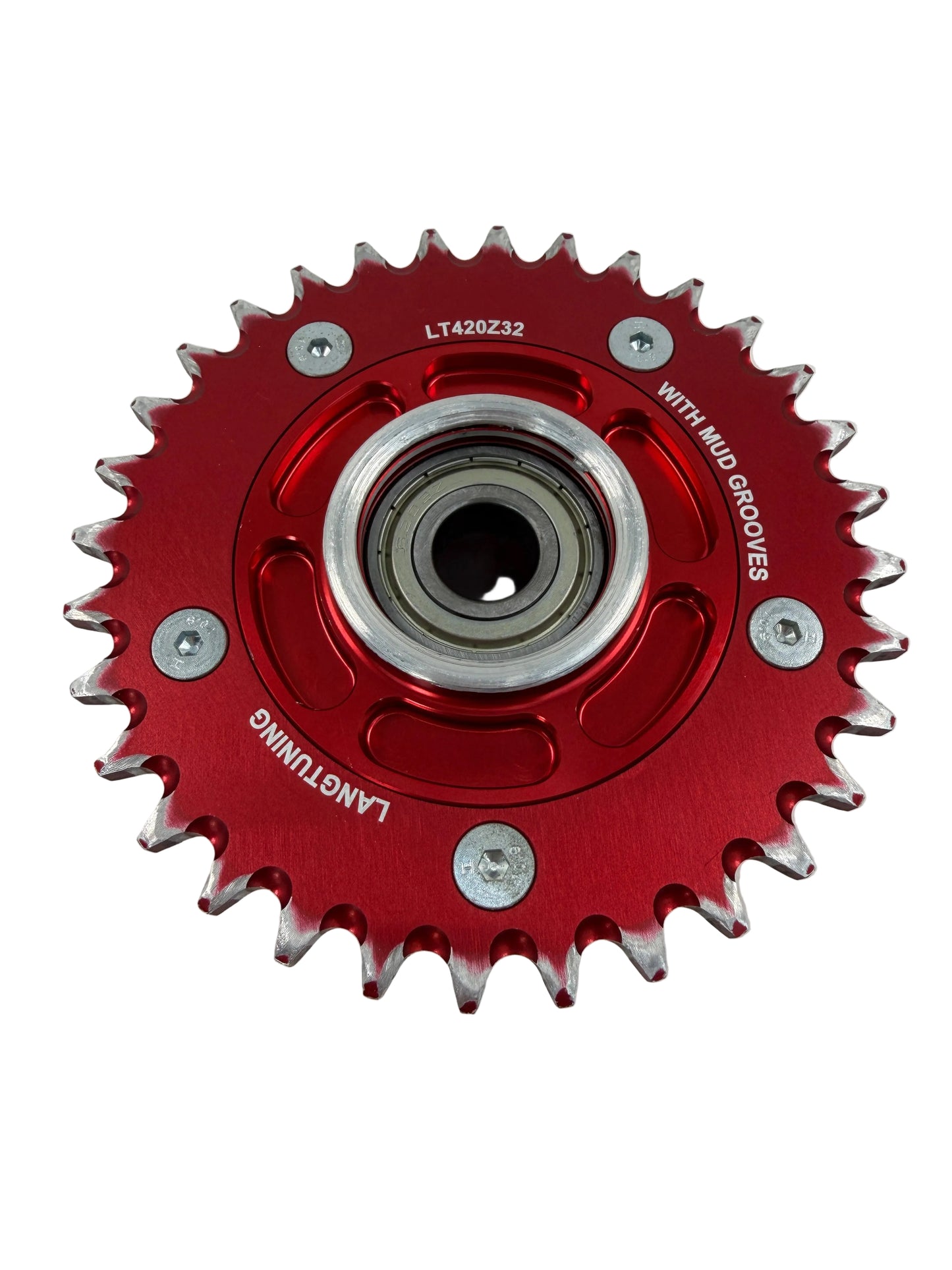 LT CNC Mitnehmer - 32 Zähne - Rot Eloxiert