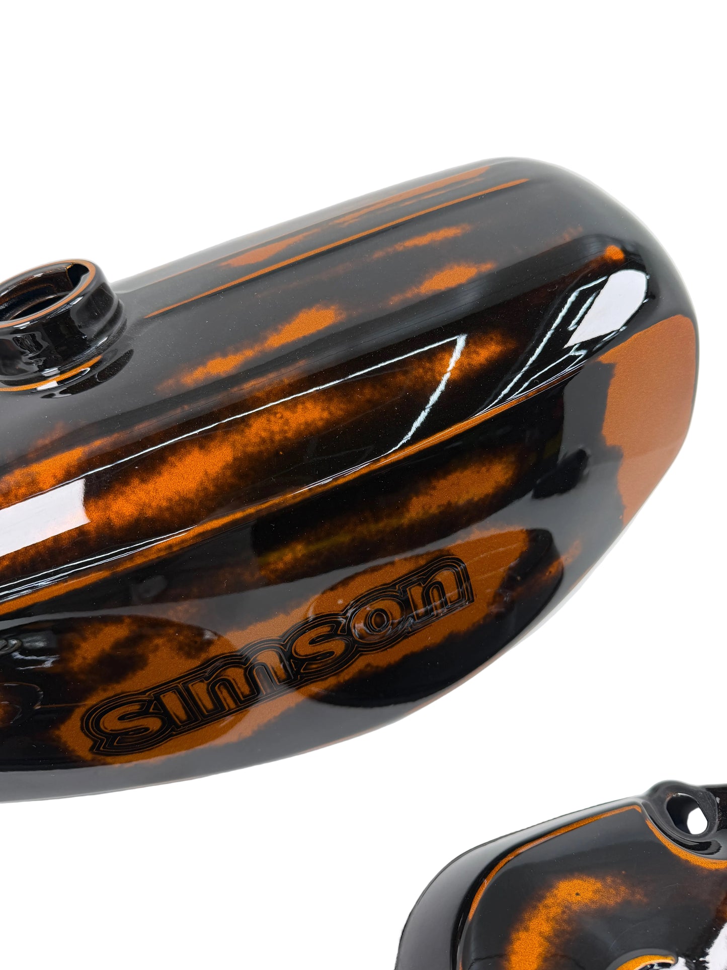 Tankset Schwarz / Orange - Retro look - frisch gepulvert