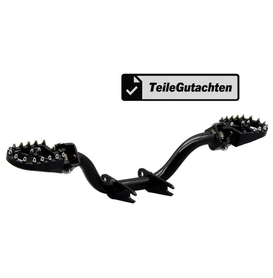 Fußrastenträger (klappbar) – Racing Edition schwarz - Neuware