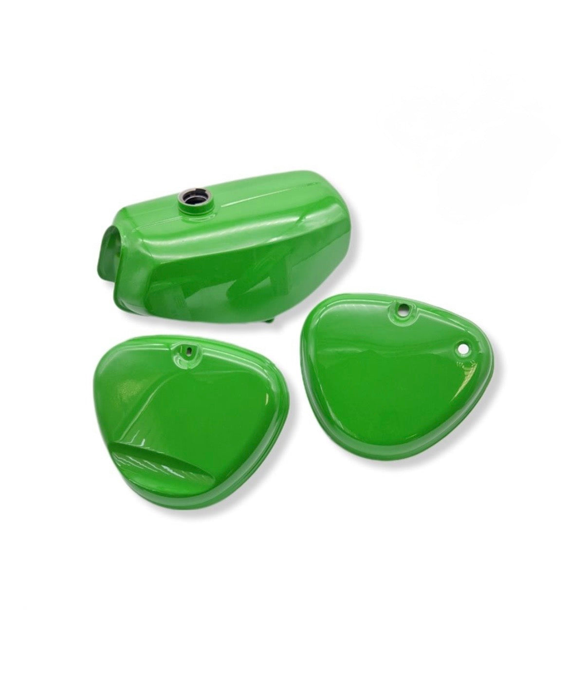 Enduro Tank + Seitendeckel Tankset Lackset Saftgrün S51E, S70E - Neuware